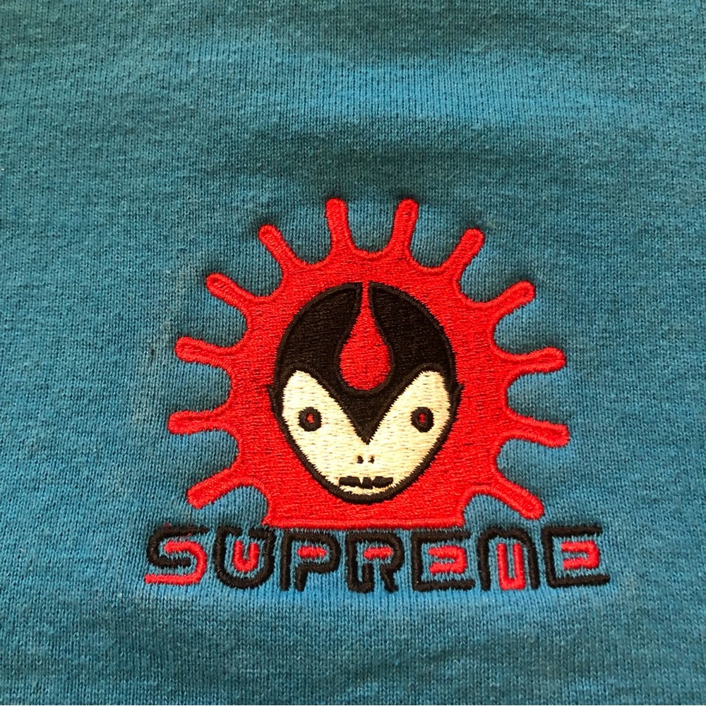 Supreme 100% cotton turquoise hoodie